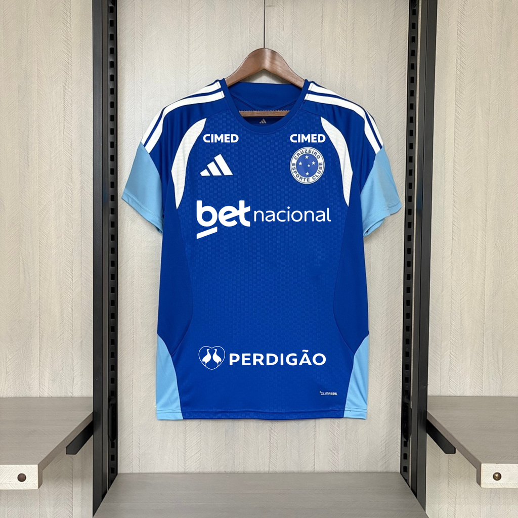 Camisa Adidas Cruzeiro Treino Atleta 2026 - com Patrocínios