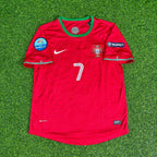 Cristiano Ronaldo Portugal Euro 2012 Red Retro Football Jersey Kit