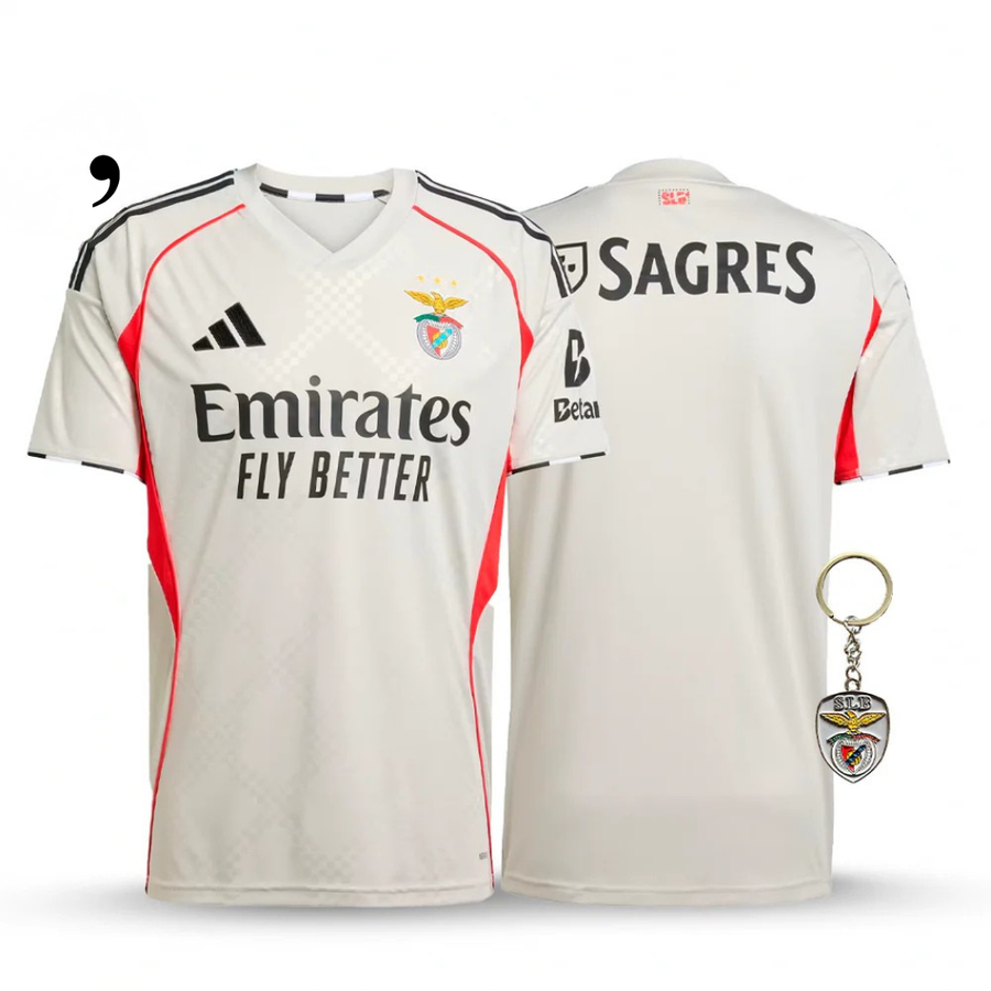 Camisola Benfica Alternativa Bege 2025/26 - ÚLTIMAS UNIDADES