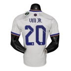 Real Madrid Home Authentic Player [Slim Fit] Player [Slim Fit] Player [Slim Fit] Player 2021/22 Vini JR. 20 FIFA WCC Patch UCL UEFA Foundation Patches - Slim Fit