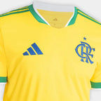 Camisa Masculina Flamengo Brasil 2026 - Amarelo+Verde