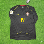 Tiago Mendes Portugal 2006 World Cup Long Sleeve Black Retro Football Jersey