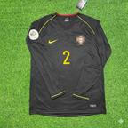 Paulo Ferreira Portugal 2006 World Cup Long Sleeve Black Retro Football Jersey