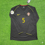 Fernando Meira Portugal 2006 World Cup Long Sleeve Black Retro Football Jersey