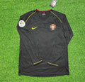 Portugal 2006 World Cup Long Sleeve Black Retro Football Jersey