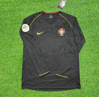 Portugal 2006 World Cup Long Sleeve Black Retro Football Jersey