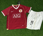 Nemanja Vidic Manchester United Kids 2006/07 Red Kit Soccer Jersey KinderTrikot Maglia Soccer Shirt
