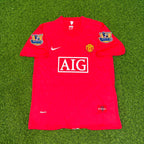 Owen Hargreaves Manchester United 2007 2008 EPL Retro Red Jersey Trikot