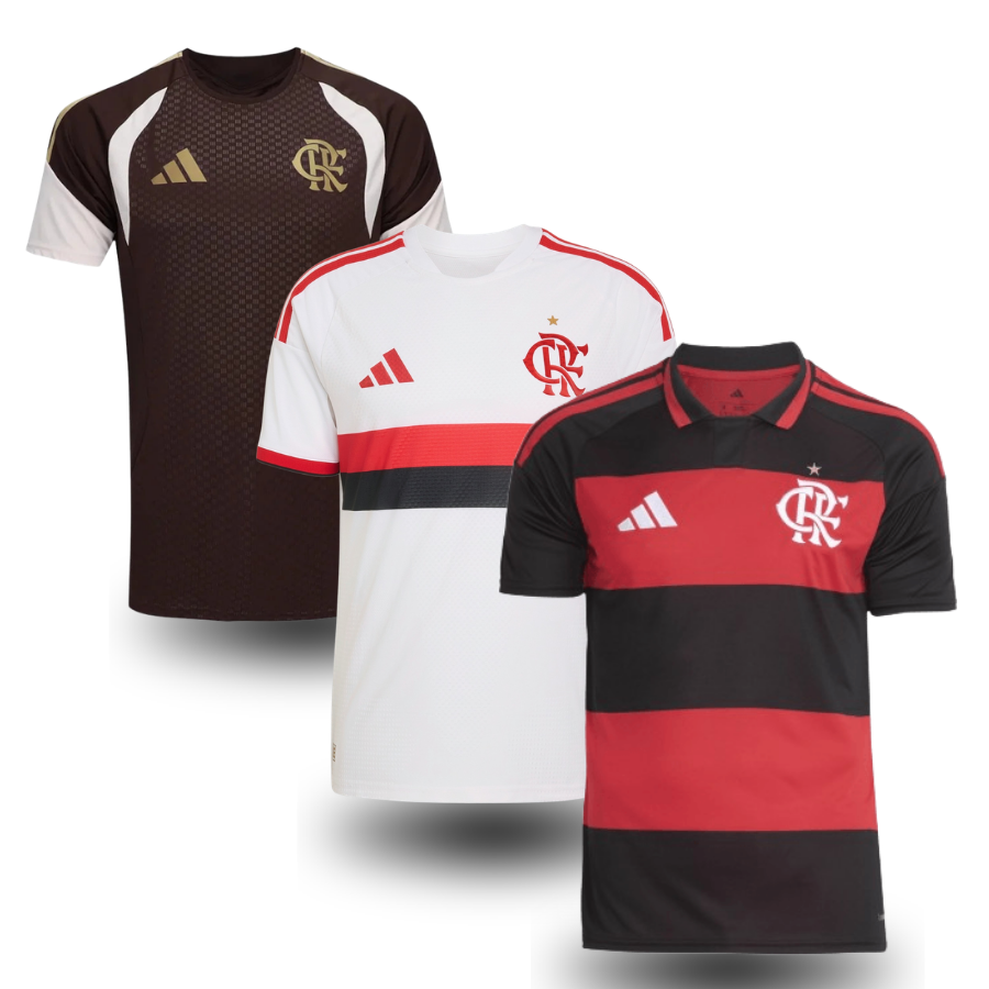 Combo 3 Mantos do Flamengo 2026/27 - Fan Version Sponsor Betano