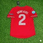Bruno Alves Portugal Euro 2012 Red Retro Football Jersey Kit