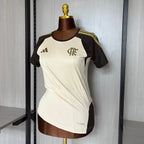 Camisa Flamengo Treino 2026 Feminina Bege - Fan Version