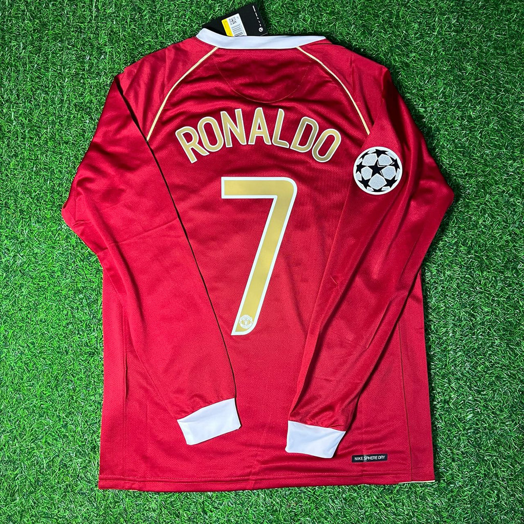 Cristiano Ronaldo #7 Manchester United 2006 2007 Red Golden Jersey Trikot