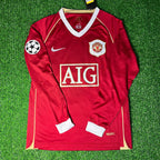 Cristiano Ronaldo #7 Manchester United 2006 2007 Red Golden Jersey Trikot