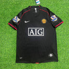 Cristiano Ronaldo Manchester United 2007–2008 Black Retro Football Jersey Kit