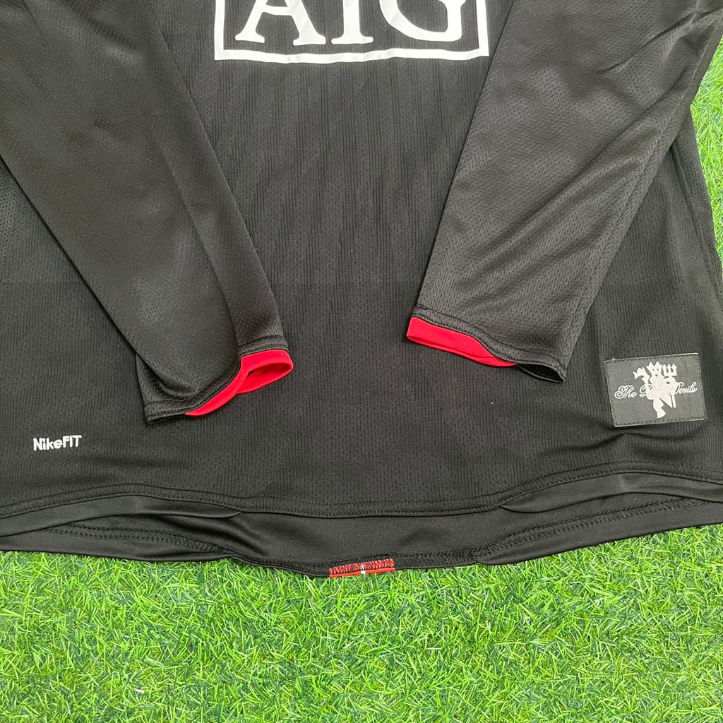 Cristiano Ronaldo Manchester United 2007/2008 CL Patch Black KIDS Retro Football Jersey Kit