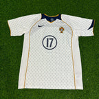 Cristiano Ronaldo 17 Portugal EURO 2004 Retro White Away Soccer Kit Jersey Trikot Soccer Shirt