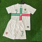 Cristiano Ronaldo Portugal 2012 White Ronaldo Kids Kit – Kit Jersey for Children – | KinderTrikot | Maillot Enfant Soccer Shirt