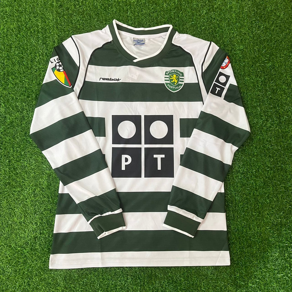Cristiano Ronaldo Sporting Lisbon 2001 2003 First Season Long Sleeve Retro Jersey