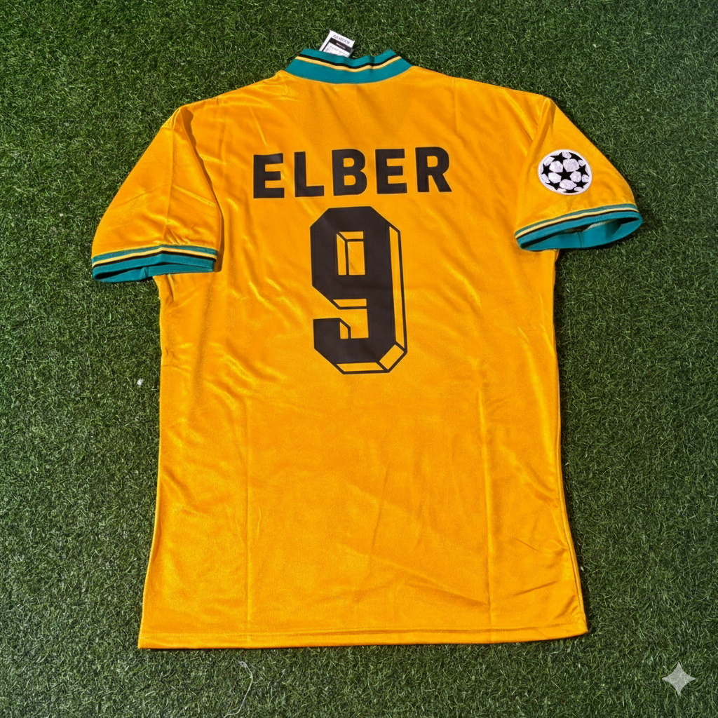 Giovane Elber Bayern Munich Yellow Retro Football Jersey Kit