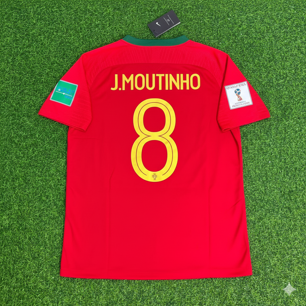 Joao Moutinho Portugal 2018 World Cup Red Retro Football Jersey