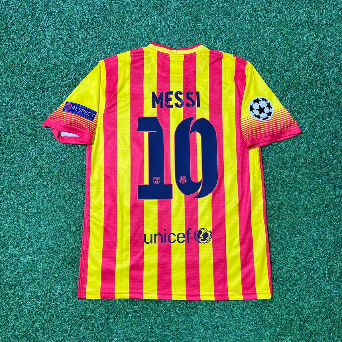 Lionel Messi 10 - Barcelona 2013/2014 Yellow Red Retro Jersey Trikot