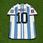 Lionel Messi Argentina 2022 World Cup Final Home Jersey Maillot Trikot Maglia
