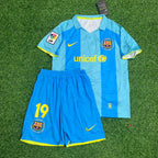 Lionel Messi Barcelona #19 Debut Retro Kids Football Jersey Kit