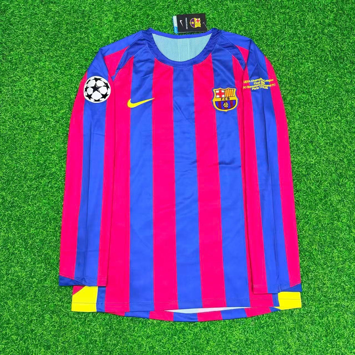 Lionel Messi Barcelona Retro Long Sleeve Football Jersey