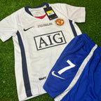 Cristiano Ronaldo Manchester United 2008/09 Away White Kids Kit – Kit Jersey for Children – | KinderTrikot | Maillot Enfant Soccer Shirt