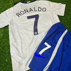 Cristiano Ronaldo Manchester United 2008/09 Away White Kids Kit – Kit Jersey for Children – | KinderTrikot | Maillot Enfant Soccer Shirt