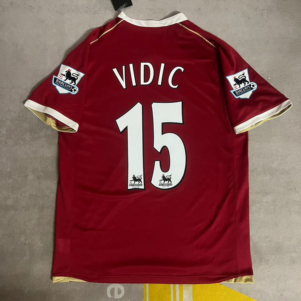 Nemanja Vidic Manchester United Kids 2006/07 Red Kit Soccer Jersey KinderTrikot Maglia Soccer Shirt