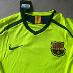 Lionel Messi Barcelona 2005-06 Season Yellow Green Retro Long Sleeve Jersey