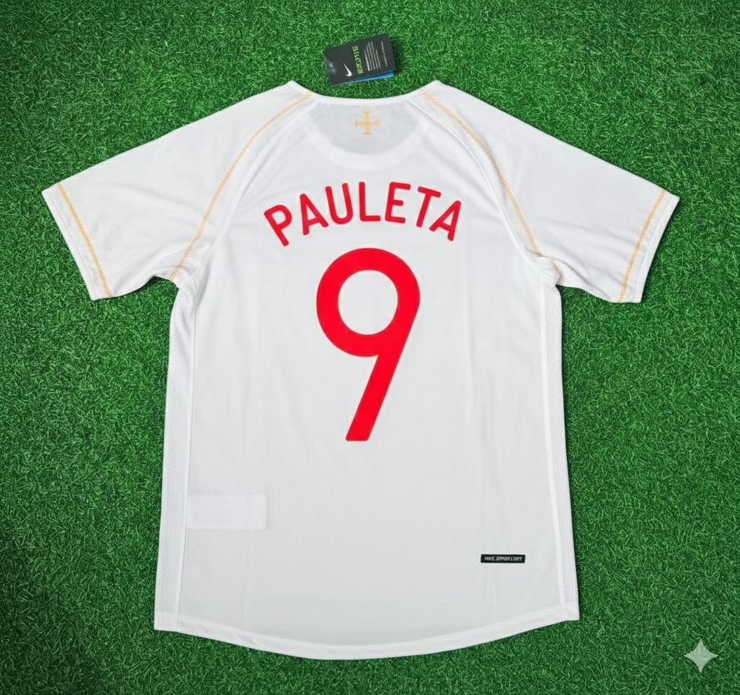 Pauleta Portugal 2002 Retro White Debut Football Jersey