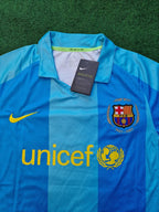 Lionel Messi Barcelona 2007 2008 Light Blue Yellow Number 19 Retro Jersey Maillot Trikot Maglia