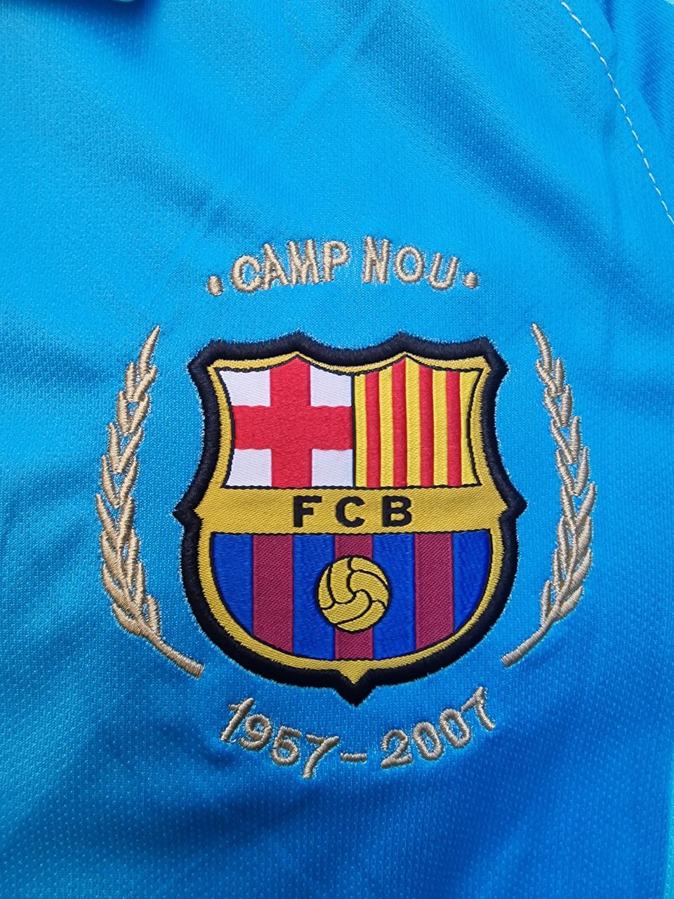 Lionel Messi Barcelona 2007 2008 Light Blue Yellow Number 19 Retro Jersey Maillot Trikot Maglia