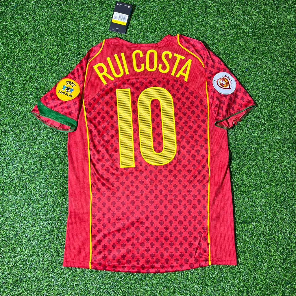 Rui Costa EURO 2004 Retro Home Red Jersey Trikot