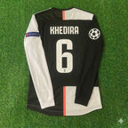 Sami Khedira 6- Juventus Long Sleeve 2019 2020 Retro White Black Jersey Trikot Maglia